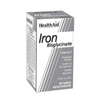 Health Aid Iron Bisglycinate, 90tabs | Συμπλήρωμα Διατροφής Σιδήρου με Βιταμίνη C