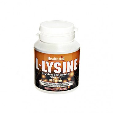 Health Aid L-Lysine Hydrochloride 500mg 60tabs | Συμπλήρωμα Διατροφής Λυσίνης για την Παραγωγή Πρωτεϊνών 