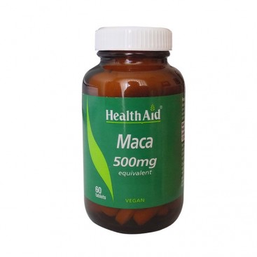 Health Aid Maca 500mg 60tabs | Συμπλήρωμα Διατροφής, Εκχύλισμα Υψηλής Ποιότητας Βοτάνου για την Τόνωση & Ευεξία του Οργανισμού