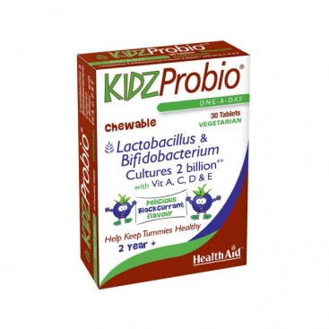 Health Aid KIDZ Probio 30chew.tabs |  Προβιοτικά με Βιταμίνες για Παιδιά με γεύση Φραγκοστάφυλου