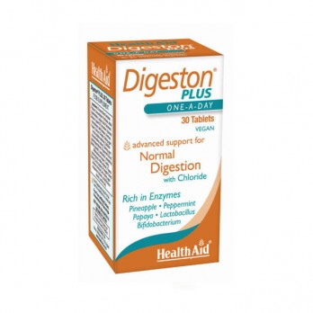 Health Aid Digeston Plus 30tabs | Συμπλήρωμα Διατροφής με Ένζυμα, Φυτικά Εκχυλίσματα & Προβιοτικά για Ομαλή Πέψη