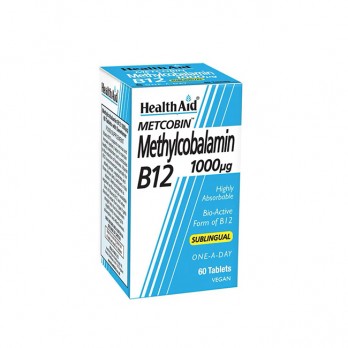 Health Aid Metcobin Methylcobalamin B12 1000µg 60 sublingual tabs |  Συμπλήρωμα Μεθυλκοβαλαµίνης με Γεύση Φραγκοστάφυλο