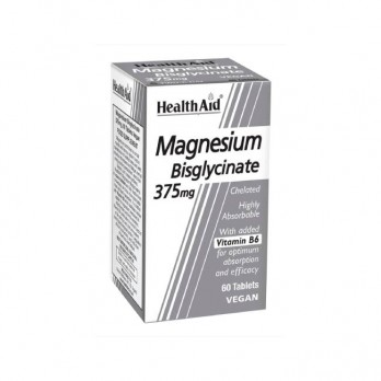 Health Aid Magnesium Bisglycinate 375mg 60tabs | Συμπλήρωμα Διατροφής με Χηλικό Μαγνήσιο & Βιταμίνη Β6