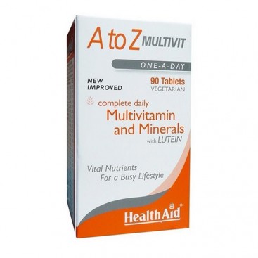 Health Aid A to Z Multivit 90 tabs vegan |  Πολυβιταμίνες με Μέταλλα & Λουτεϊνη