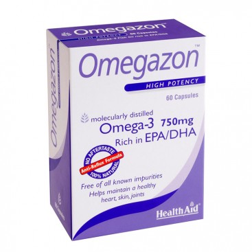 Health Aid Omegazon Omega-3 750mg 60caps | Συμπυκνωμένο Ιχθυέλαιο με Ωμέγα-3 Λιπαρά Οξέα 