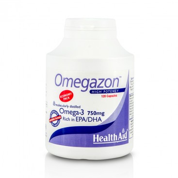 Health Aid Omegazon Omega-3 750mg Family Pack, 120caps |Συμπυκνωμένο Ιχθυέλαιο με Ωμέγα-3 Λιπαρά Οξέα 