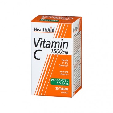 Health Aid Vitamin C 1500mg Prolonged Release 30tabs | Βιταμίνη C Βραδείας Αποδέσμευσης για Εύκολη Απορρόφηση 