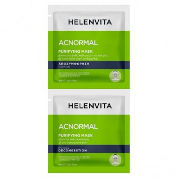 Helenvita ACNormal Purifying Mask 2x8ml | Μάσκα για Βαθύ Καθαρισμό της Λιπαρής, με Τάση προς Ακμή Επιδερμίδας