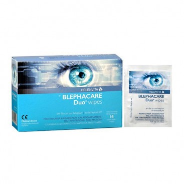 Helenvita BlephaCare Duo Wipes 14τμχ |Μαντηλάκια Καθαρισμού & Απολύμανσης για τα Μάτια  