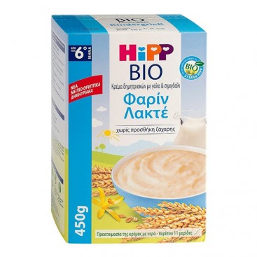 Hipp Κρέμα με Γάλα Φαρίν Λακτέ  από τον 6ο Μήνα 450gr