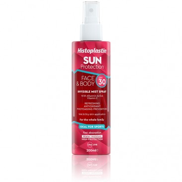 Heremco Histoplastin Sun Protection Invisible Mist Spray Face & Body SPF30 200ml | Αντηλιακό Mist για Πρόσωπο & Σώμα με Δείκτη Προστασίας SPF30 