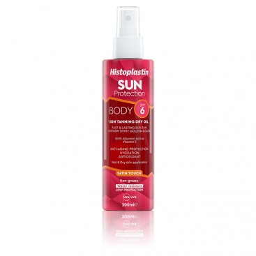 Heremco Histoplastin Sun Protection Body Sun Tanning Dry Oil SPF6 200ml |  Αντηλιακό Ξηρό Λάδι Σώματος με Δείκτη Προστασίας SPF6