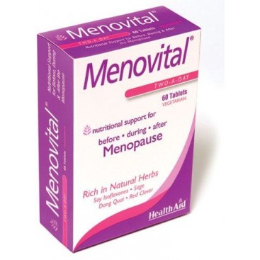 Health Aid Menovital Hormonal Balance 60tabs |  Συμπλήρωμα Διατροφής για την Εμμηνόπαυση 