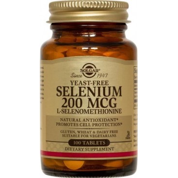 Solgar Selenium  200μg  Συμπλήρωμα Διατροφής Κατάλληλο για τη Προστασία από Καρδιακές & Εκφυλιστικές Παθήσεις tabs 100s