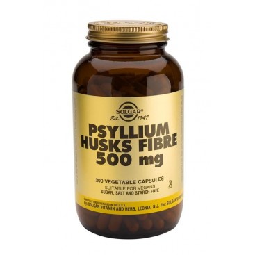 Solgar Psyllium Husks Fibre Caps 500mg Συμβάλλει στον Ομαλό Καθαρισμό του Εντερικού Συστήματος veg.200s