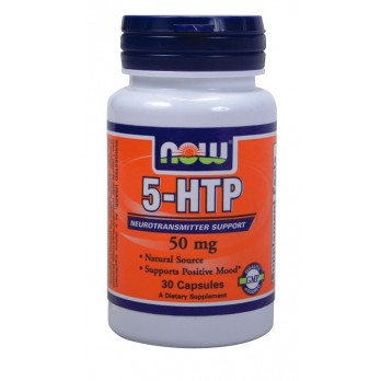 Now Foods 5-HTP 50mg 30 veg.caps | Συμπλήρωμα Διατροφής για Διάθεση, Βελτίσωη Ύπνου και Μέιωση Άγχους