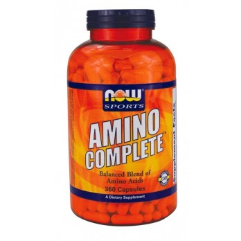 Now Foods Amino Complete 750mg 360caps | Συμπλήρωμα Διατροφής, Φυσική Πηγή 20 Αμινοξέων 