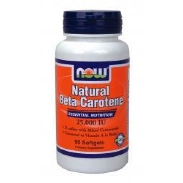 Now Foods Beta Carotene (Natural) 90softgels |  Συμπλήρωμα Διατροφής με Β-Καροτένιο 