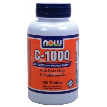 Now Foods C-1000 With Rose Hips And Bioflavonoids 100tabs |  Συμπλήρωμα με Βιταμίνη C για Ενίσχυση του Ανοσοποιητικού 