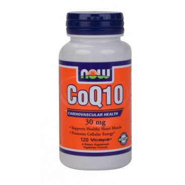 Now Foods CoQ10 30 mg - 120v.caps | Συμπλήρωμα Διατροφής για Υγιές Καρδιαγγειακό & Ανοσοποιητικό Σύστημα, 