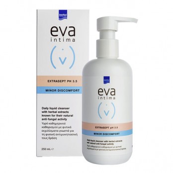 Intermed Eva Intima Wash Extrasept pH 3.5 250ml | Υγρό Καθημερινού Καθαρισμού Ευαίσθητης Περιοχής με Φυσική Αντιμυκητιασική Προστασία