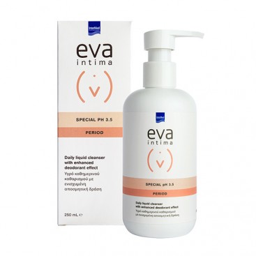 Intermed Eva Intima Wash Special pH 3.5 Period 250ml | Υγρό Καθημερινού Καθαρισμού της Ευαίσθητης Περιοχής με Ενισχυμένη Αποσμητική Δράση 