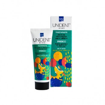 Intermed Unident kids Prebio Toothpaste 50ml | Μη Φθοριούχος Οδοντόκρεμα με Πρεβιοτικά για τη Φροντίδα των Πρώτων Βρεφικών Δοντιών