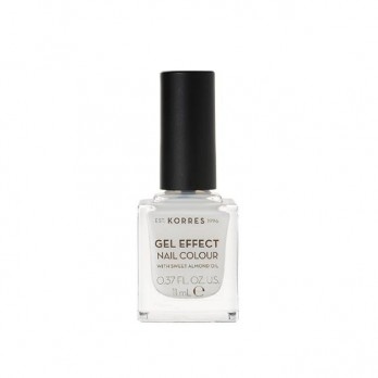 Korres Gel Effect Nail Colour 02 Porcelain White 11ml | Βερνίκι Νυχιών Απόλυτης Λάμψης & Διάρκειας