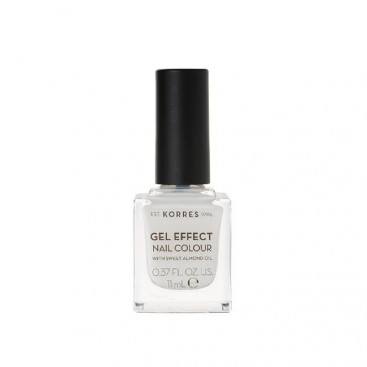 Korres Gel Effect Nail Colour 02 Porcelain White 11ml | Βερνίκι Νυχιών Απόλυτης Λάμψης & Διάρκειας