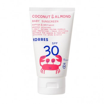 Korres Sunscreen Coconut & Almond for Baby SPF30 100ml | Βρεφικό Αντηλιακό Καρύδα & Αμύγδαλο για Πρόσωπο & Σώμα