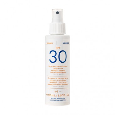 Korres Sunscreen Yoghurt Spray Emulsion Body & Face SPF30 150ml |  Αντηλιακό Γαλάκτωμα Spray Γιαούρτι Σώματος & Προσώπου