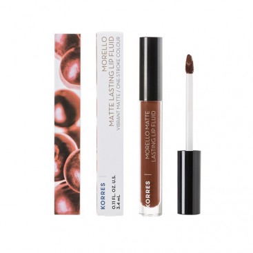 Korres Morello Matte Lasting Lip Fluid 07 Tinted Nude, 3.4ml | Υγρό Κραγιόν με Ματ Αποτέλεσμα, Μεγάλης Διάρκειας