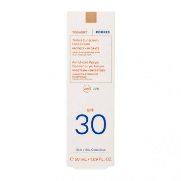 Korres Sunscreen Yoghurt Tinted Face Cream SPF30 50ml |Γιαούρτι Αντηλιακή Κρέμα Προσώπου Με Χρώμα SPF 30