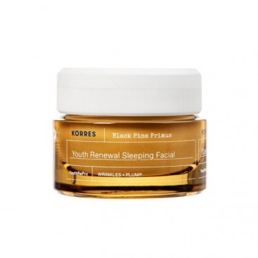 Korres Black Pine Primus Youth Renewal Sleeping Facial Night Cream 40ml | Κρέμα Νεότητας Νύχτας για Λείανση Ρυτίδων & Ελαστικότητα