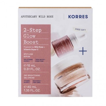 Korres Apothecary Wild Rose Day-Brightening Gel-Cream Άγριο Τριαντάφυλλο Κρέμα-Gel Ημέρας 40ml & Δώρο  Άγριο Τριαντάφυλλο Διφασικό Serum Λάμψης 15ml 