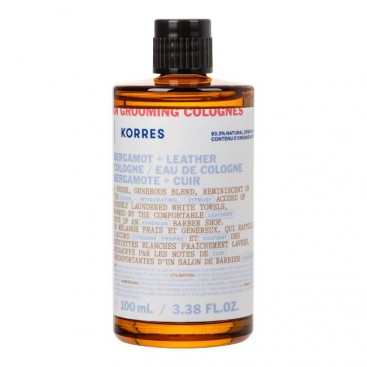 Korres Athenian Grooming Bergamot & Leather Eau de Cologne 100ml | Ανδρικό Άρωμα με Νότες Περγαμόντο, Δέρμα & Εσπεριδοειδή