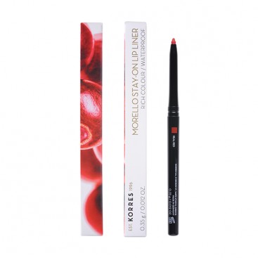 Korres Morello Stay-On Lip Liner 03 Wine Red 0.35gr | Αδιάβροχο μηχανικό μολύβι χειλιών με μεγάλη διάρκεια 