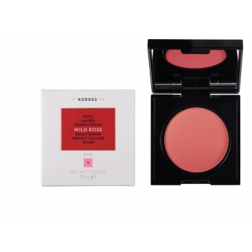 Korres Wild Rose Brightening Vibrant Colour Blush 5.5gr | Ρουζ Λάμψης Golden Pink No.12