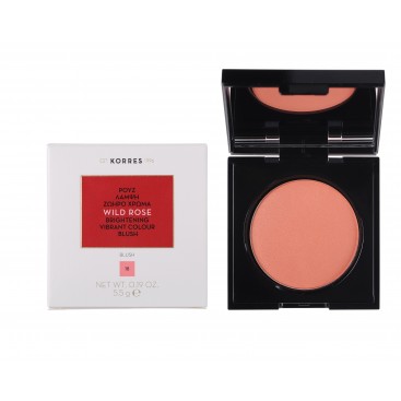 Korres Wild Rose Brightening Vibrant Colour Blush 5.5gr |Ρουζ Λάμψης Peach Νο.18