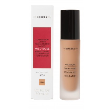 Korres Wild Rose Brightening Second-Skin Foundation SPF15 WRF4 30ml | Υγρό Make-up Λάμψης