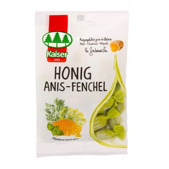 Kaiser 1889 Honig Anis Fenchel 75gr | Καραμέλες για το Βήχα με Γέμιση από Μέλι, Γλυκάνισο και Μάραθο