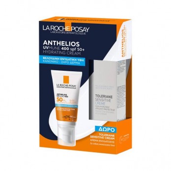 La Roche Posay Anthelios UVMune 400 Hydrating Cream SPF50+ Αντηλιακή Ενυδατική Κρέμα με Άρωμα  50ml & Δώρο Ενυδατική Κρέμα Toleriane Sensitive 15ml