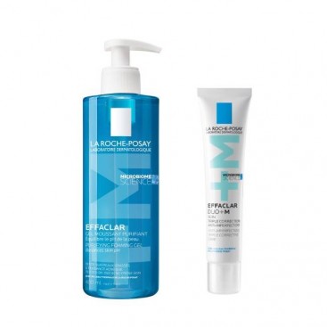 La Roche Posay Effaclar Gel +Μ Αφρώδες Gel Καθαρισμού για το Μικτό-Λιπαρό Δέρμα 400ml & Effaclar Duo +M Διορθωτική Κρέμα Κατά των Ατελειών 40ml 