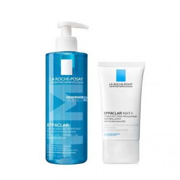 La Roche Posay Effaclar Gel +Μ Αφρώδες Gel Καθαρισμού για το Μικτό-Λιπαρό Δέρμα 400ml & Effaclar Mat Ενυδατική Σμηγματορρυθμιστική Φροντίδα για Mατ Aποτέλεσμα 40ml 