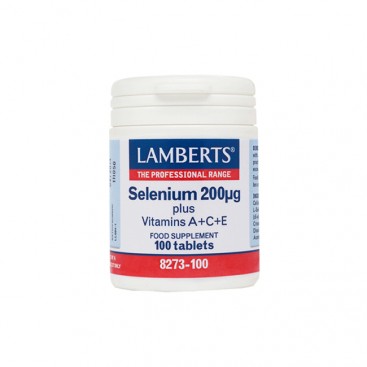 Lamberts Selenium 200μg Plus A, C, E, 100tabs | Συμπλήρωμα Διατροφής με Σελήνιο και Βιταμίνες Α, C, E 