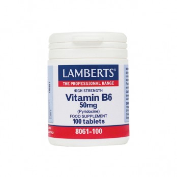 Lamberts Vitamin B6 (Pyridoxine) 50mg 100tabs| Συμπλήρωμα Διατροφής με Πυριδοξίνη