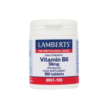 Lamberts Vitamin B6 (Pyridoxine) 50mg 100tabs| Συμπλήρωμα Διατροφής με Πυριδοξίνη