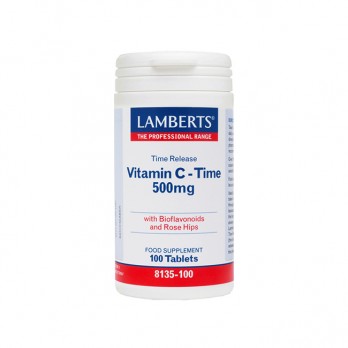 Lamberts Vitamin C-Time 500mg 100tabs | Συμπλήρωμα Διατροφής Βιταμίνης C για Ένα Υγειές Ανοσοποιητικό Σύστημα 