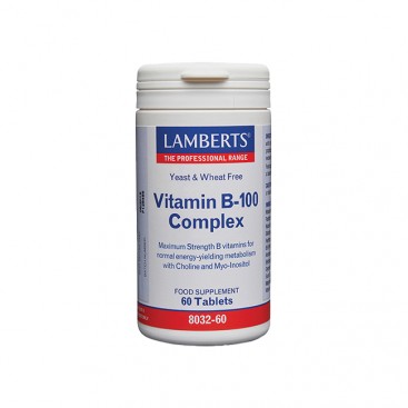 Lamberts Vitamin B-100 Complex 60tabs | Σύμπλεγμα Βιταμίνης B