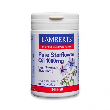 Lamberts Pure Starflower Oil 1000mg (High Gla 215mg) 90caps |  Συμπλήρωμα Διατροφής για την Εμμηνόπαυση 